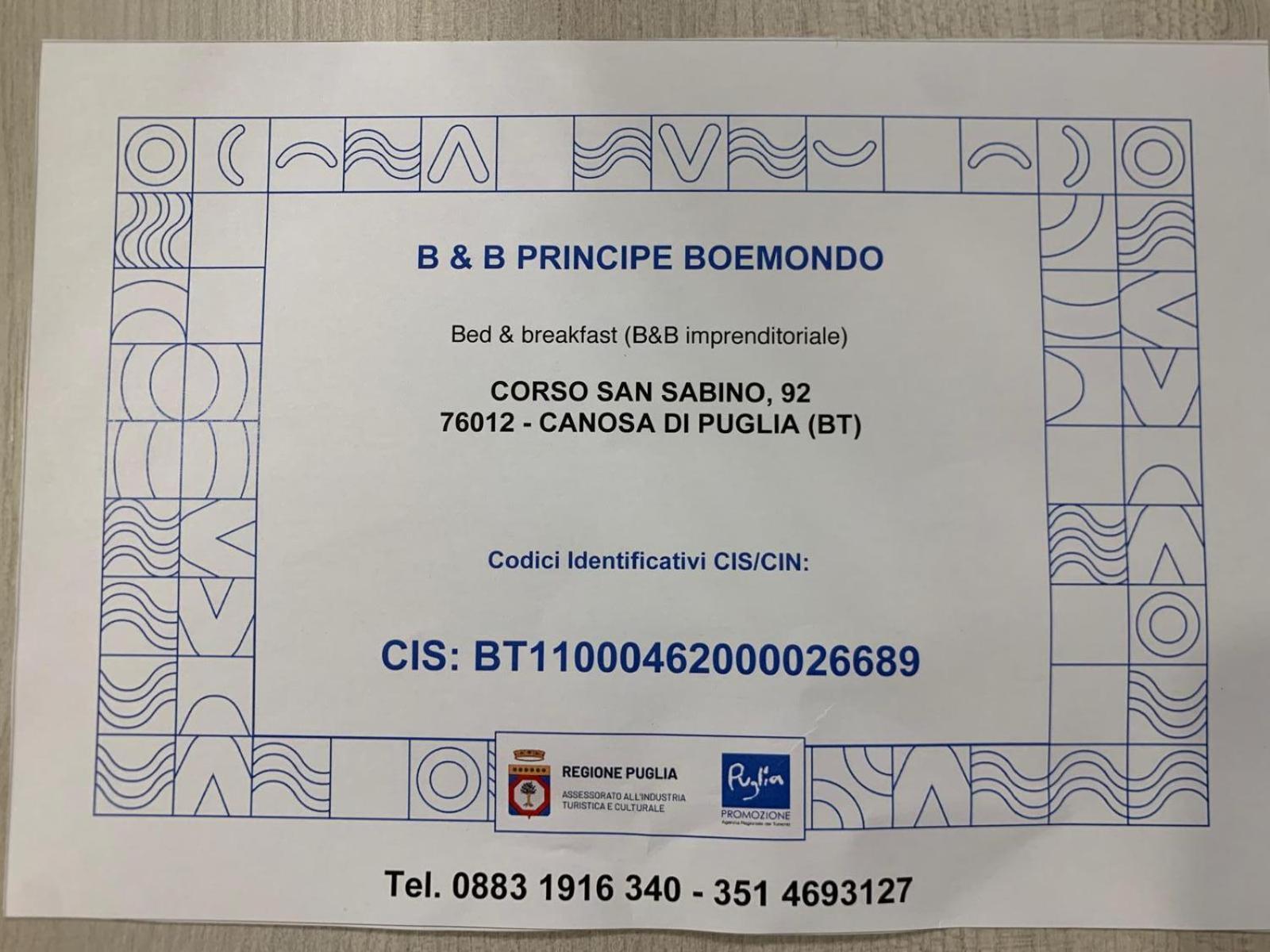 Principe Boemondo Luxury Room Canosa di Puglia Esterno foto